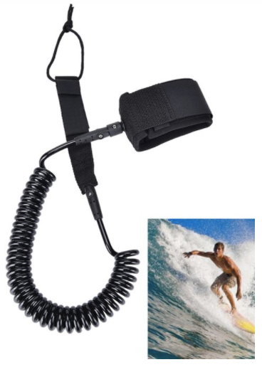sup 10ft black surfboard leash